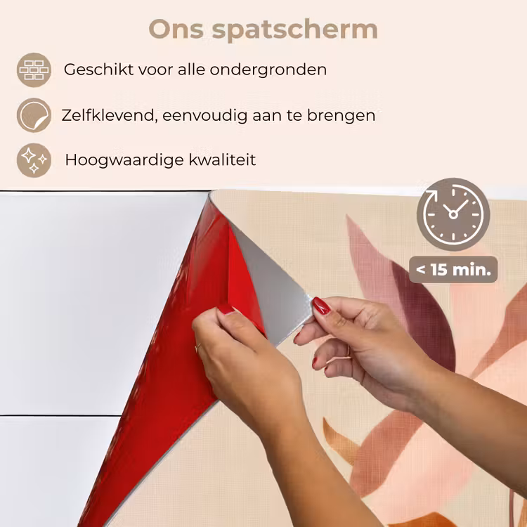 Bloemen - Blaadjes - Minimalistisch - Roze keuken achterwand spatscherm klein -spatscherm_NL