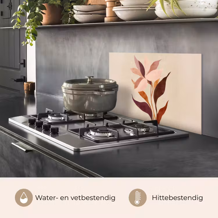 Bloemen - Blaadjes - Minimalistisch - Roze keuken achterwand spatscherm klein -usp_NL