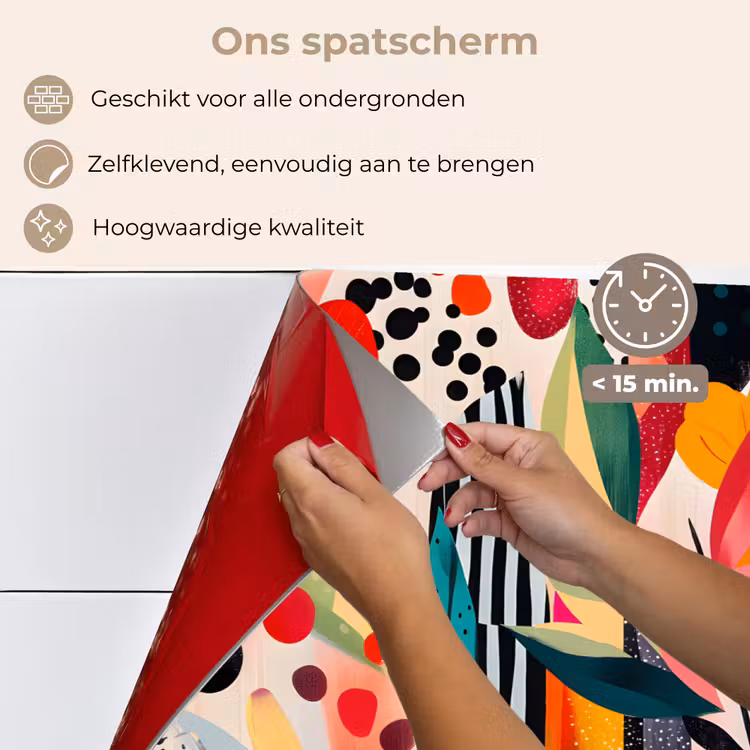 Bloemen - Bladeren - Abstract - Kleurrijk keuken achterwand spatscherm klein -spatscherm_NL