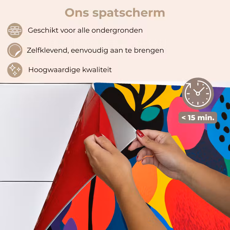 Bloemen - Bladeren - Abstract - Rood keuken achterwand spatscherm klein -spatscherm_NL