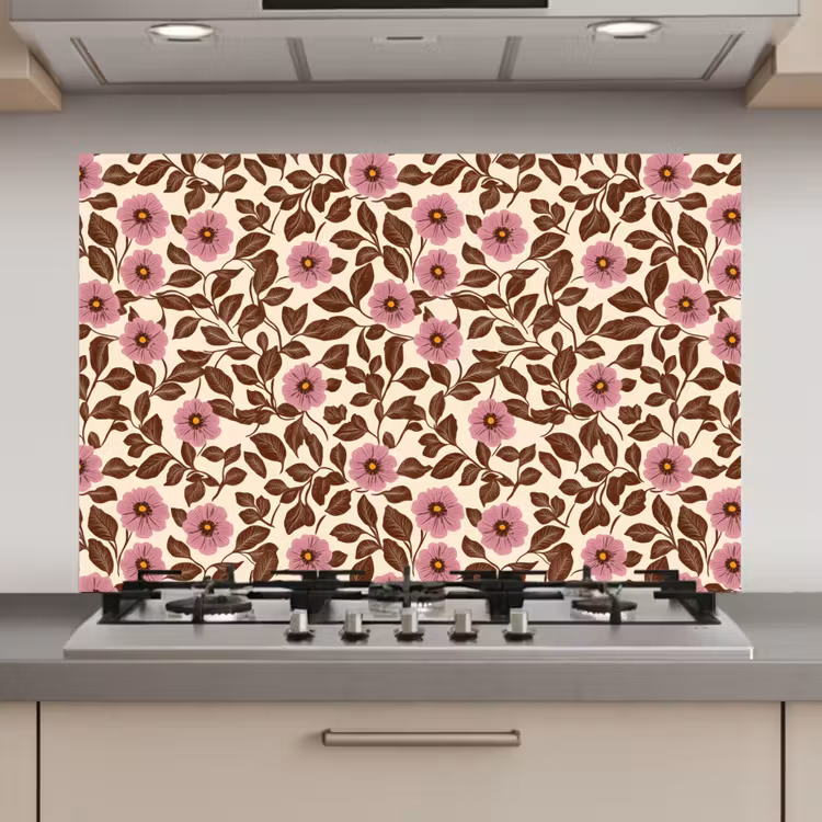 Bloemen - Bladeren - Kleurrijk keuken achterwand spatscherm klein 900 -3d_website