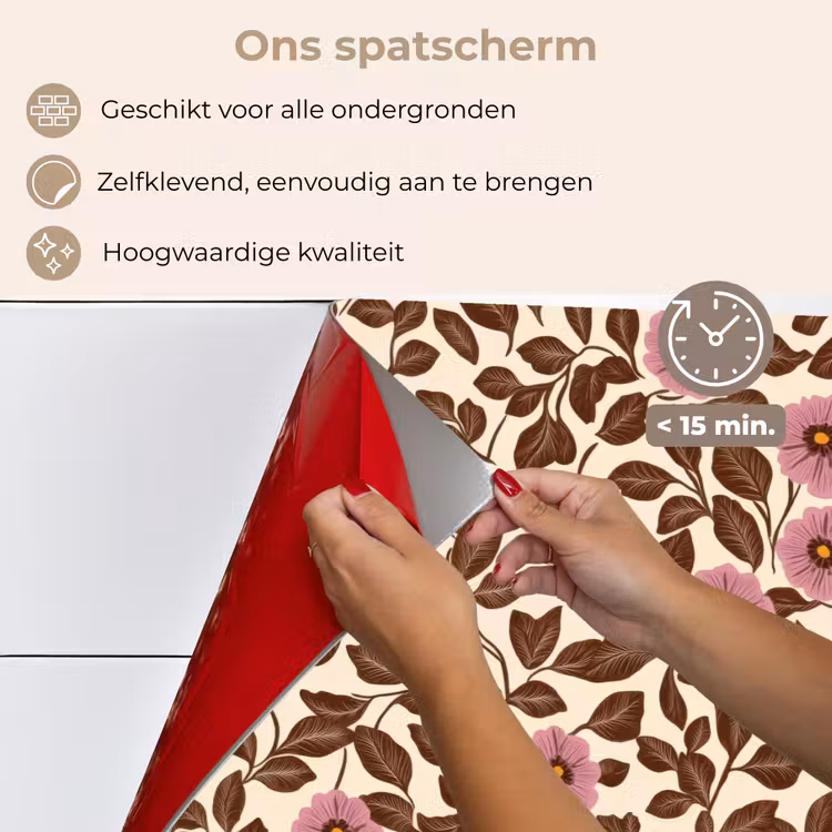 Bloemen - Bladeren - Kleurrijk keuken achterwand spatscherm klein 900 -spatscherm_NL