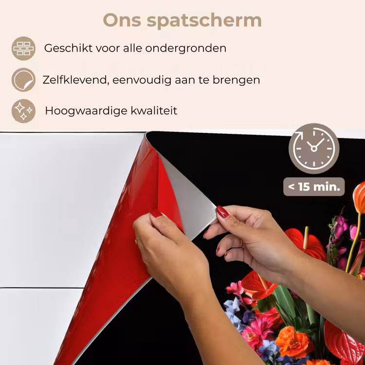 Bloemen - Boeket - Sierlijk keuken achterwand spatscherm klein -spatscherm_NL