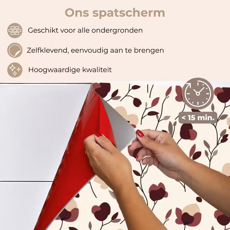 Bloemen - Botanisch - Bordeaux keuken achterwand spatscherm klein 900 -spatscherm_NL