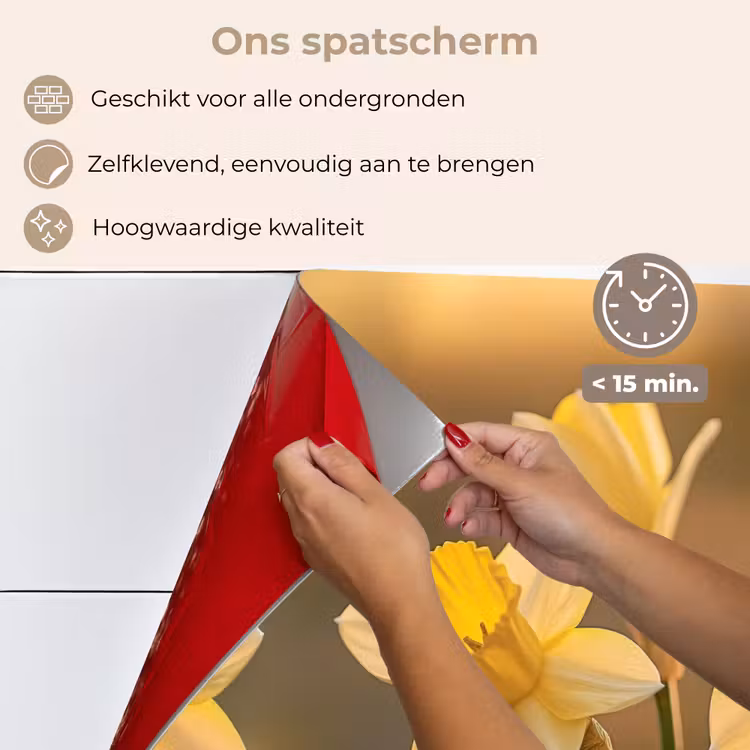 Bloemen - Geel - Wazig keuken achterwand spatscherm klein -spatscherm_NL