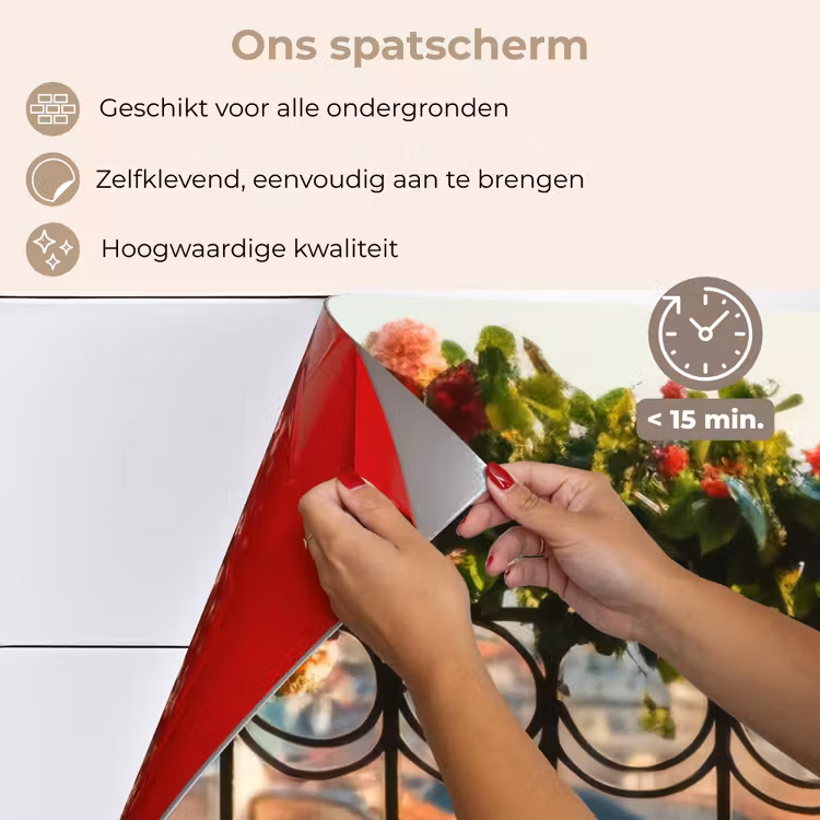 Bloemen - Hek - Stadszicht - Zomer keuken achterwand spatscherm klein -spatscherm_NL