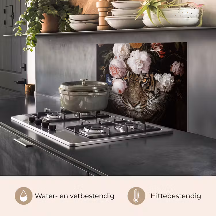 Bloemen - Jan Davidsz de Heem - Tijger - Schilderij - Stilleven - Oude meesters keuken achterwand spatscherm middel -usp_NL