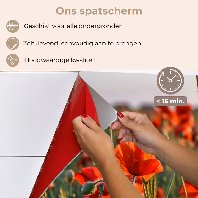 Bloemen - Klaprozen - Natuur - Rood keuken achterwand spatscherm klein -spatscherm_NL