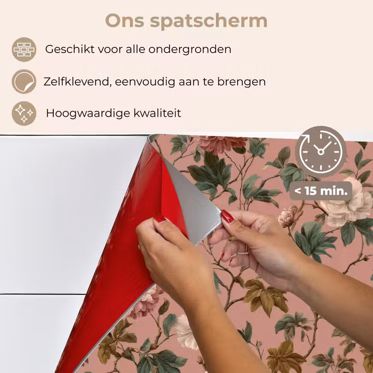 Bloemen - Klassiek - Roze keuken achterwand spatscherm klein 900 -spatscherm_NL
