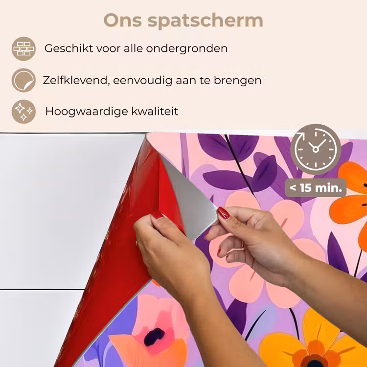 Bloemen - Kleurrijk - Bladeren keuken achterwand spatscherm klein -spatscherm_NL