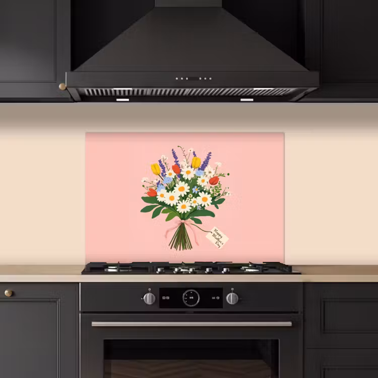 Bloemen - Lint - Kaartje keuken achterwand spatscherm klein -sfeer1
