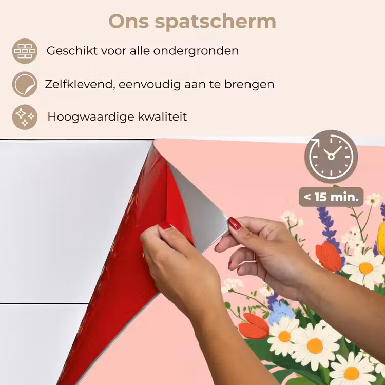 Bloemen - Lint - Kaartje keuken achterwand spatscherm klein -spatscherm_NL