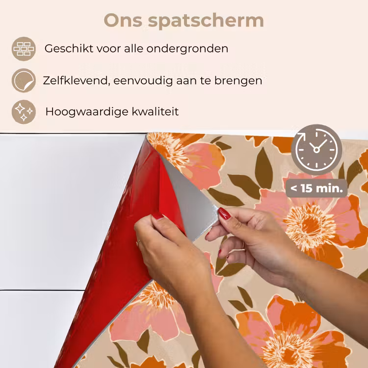 Bloemen - Motief - Retro keuken achterwand spatscherm klein 900 -spatscherm_NL