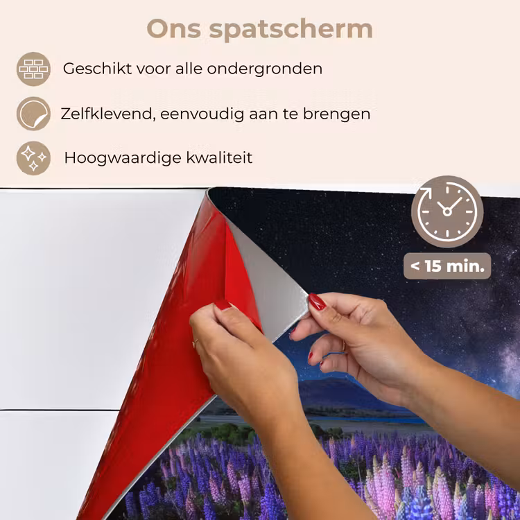 Bloemen - Nacht - Lupine - Sterrenhemel - Paars - Natuur keuken achterwand spatscherm klein -spatscherm_NL