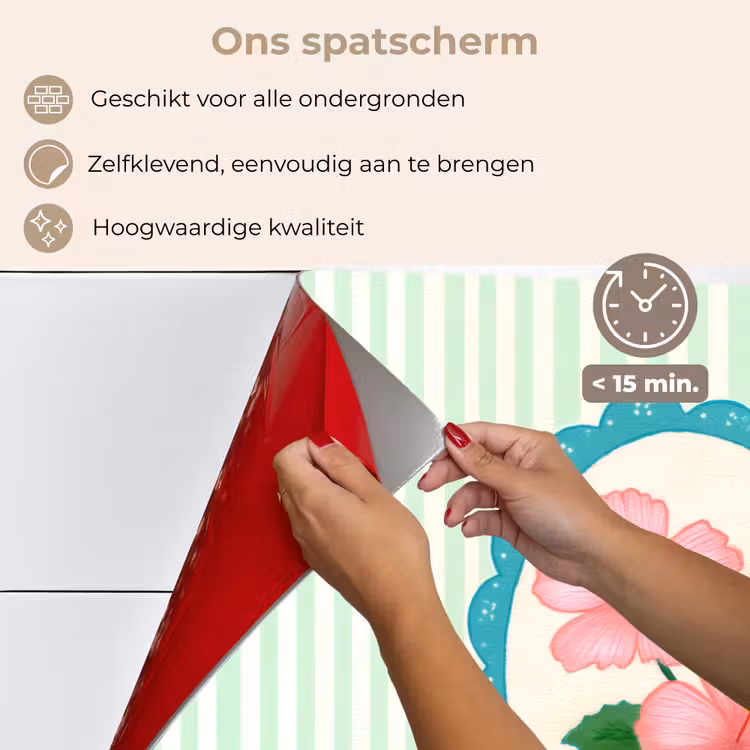 Bloemen - Ovaal - Strepen - Groen keuken achterwand spatscherm klein -spatscherm_NL