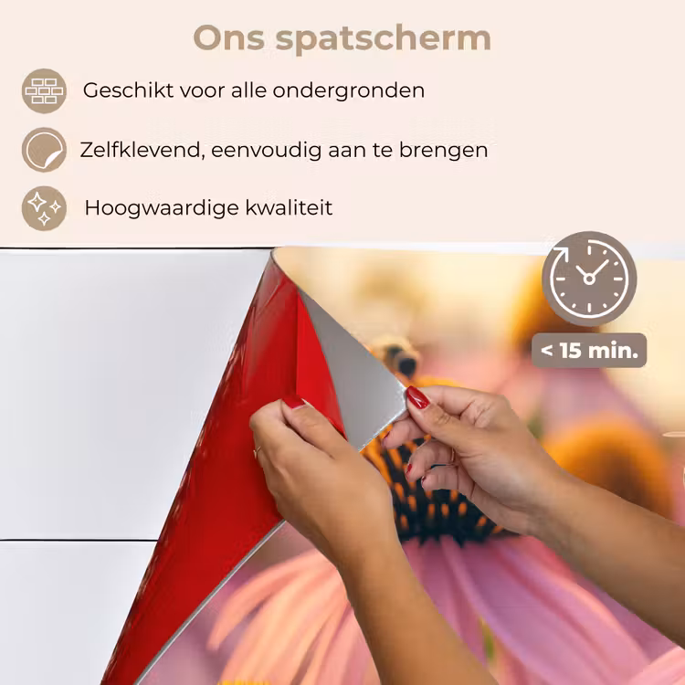 Bloemen - Paars - Bijen keuken achterwand spatscherm klein -spatscherm_NL