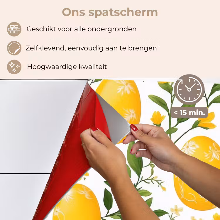 Bloemen - Paaseieren - Geel keuken achterwand spatscherm klein -spatscherm_NL
