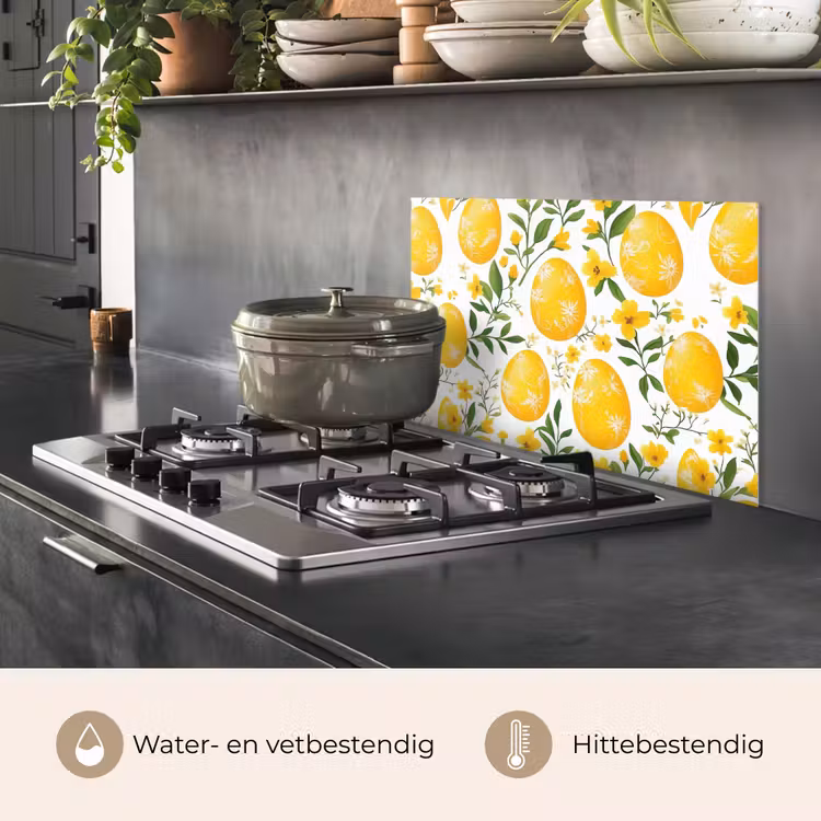 Bloemen - Paaseieren - Geel keuken achterwand spatscherm klein -usp_NL
