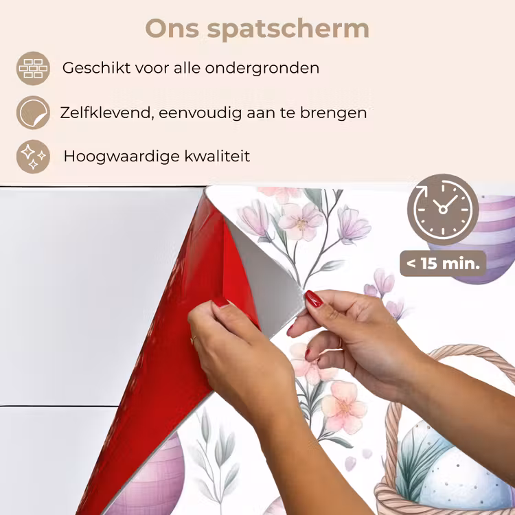 Bloemen - Paaseieren - Patroon keuken achterwand spatscherm klein -spatscherm_NL