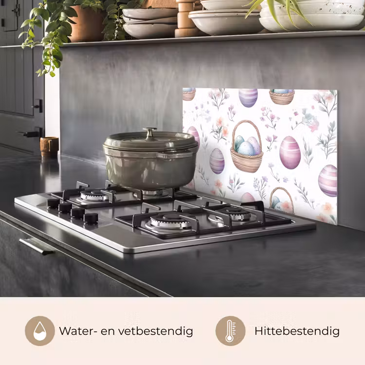 Bloemen - Paaseieren - Patroon keuken achterwand spatscherm klein -usp_NL