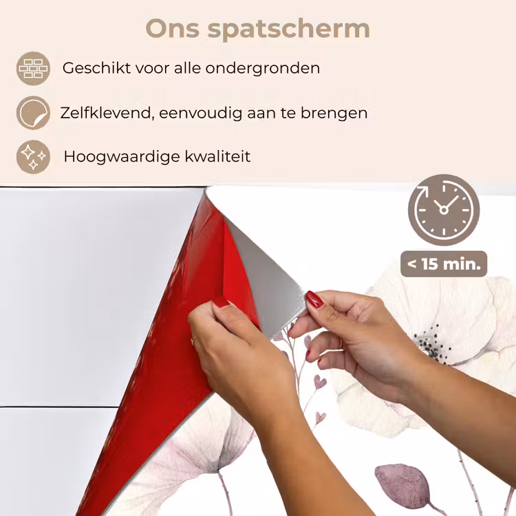 Bloemen - Pastel - Planten - Wit keuken achterwand spatscherm klein -spatscherm_NL