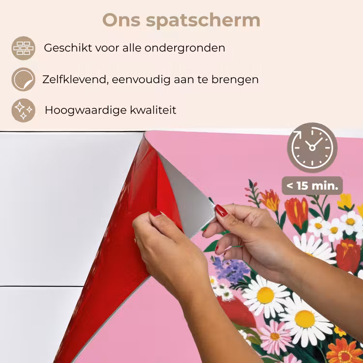 Bloemen - Quote - Kaartje - Kleurrijk keuken achterwand spatscherm klein -spatscherm_NL