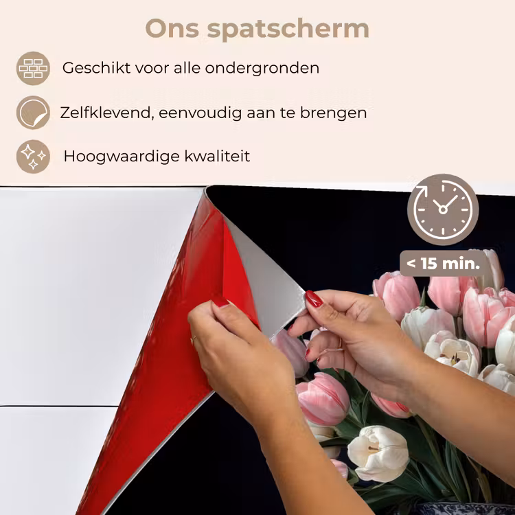 Bloemen - Roze - Tulpen - Vaas keuken achterwand spatscherm klein -spatscherm_NL