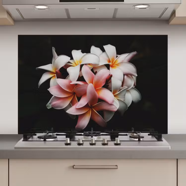 Bloemen - Roze - Zwart - Flora - Botanisch keuken achterwand spatscherm klein -3d_website