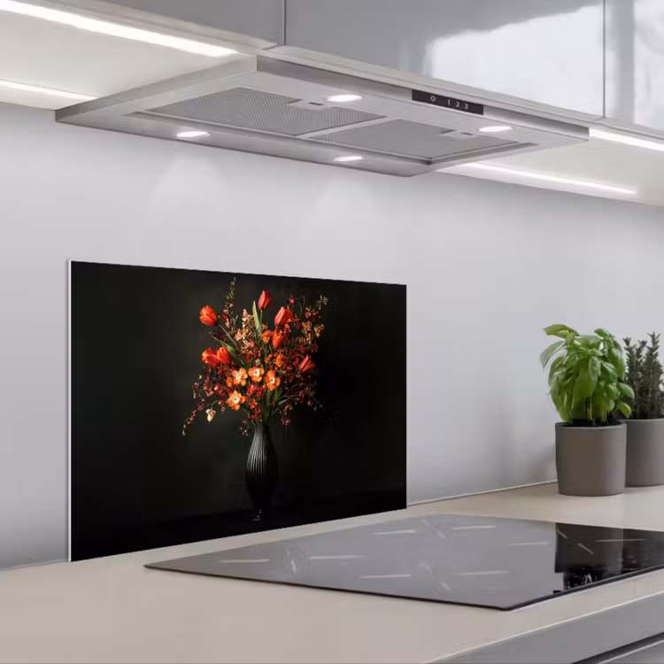 Bloemen - Takken - Boeket keuken achterwand spatscherm klein -3d_schuin