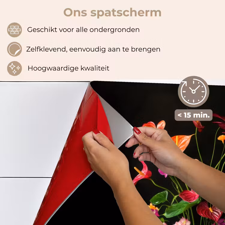 Bloemen - Vaas - Kleurrijk keuken achterwand spatscherm klein -spatscherm_NL