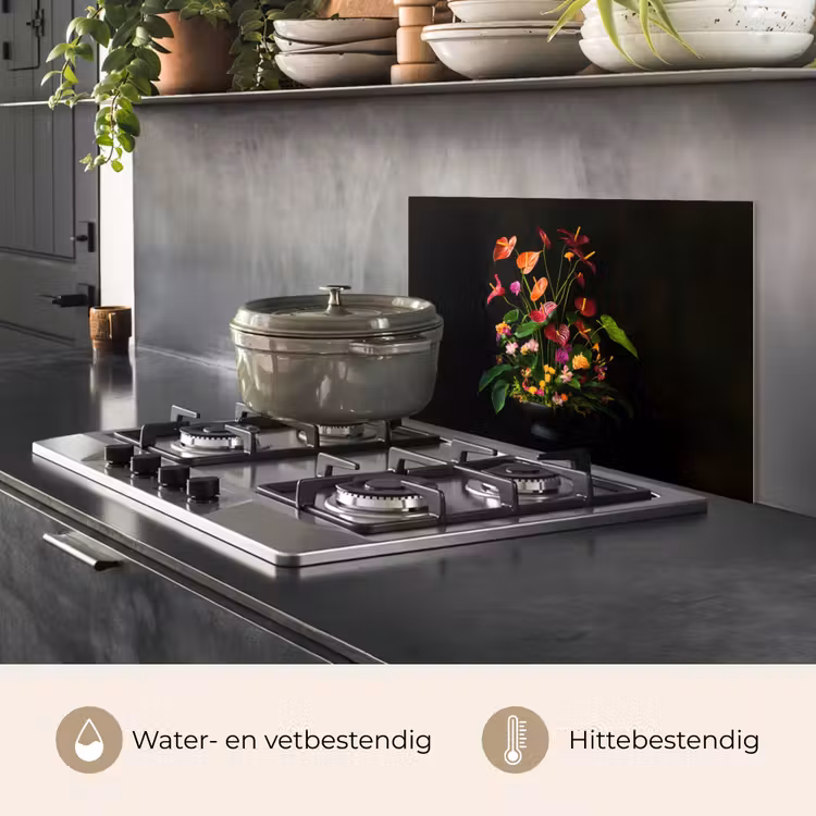 Bloemen - Vaas - Kleurrijk keuken achterwand spatscherm klein -usp_NL