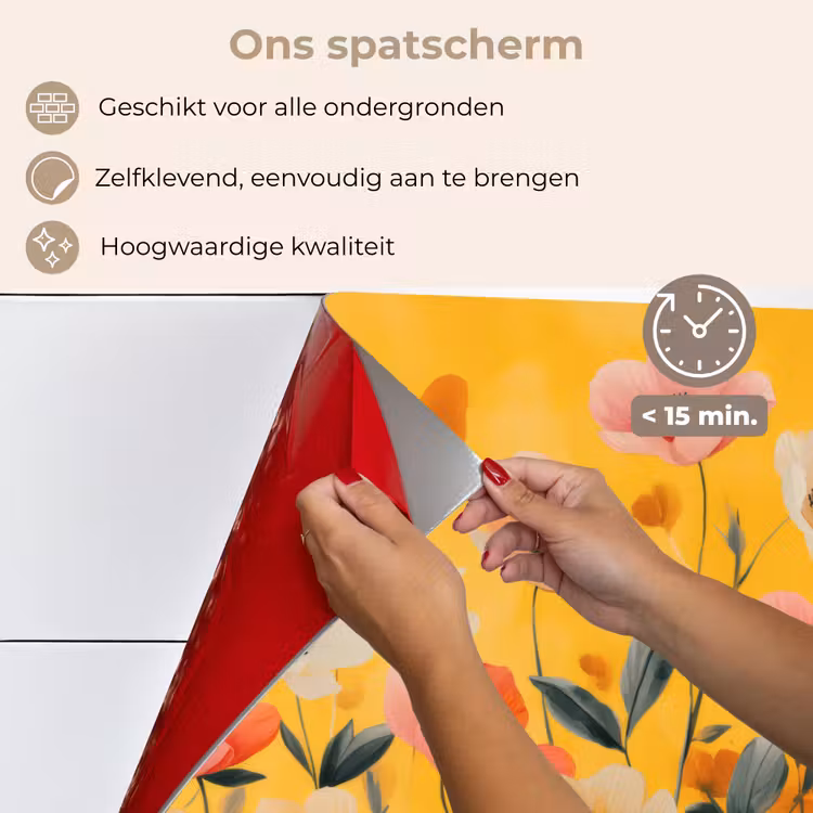 Bloemen - Veld - Geel keuken achterwand spatscherm klein -spatscherm_NL