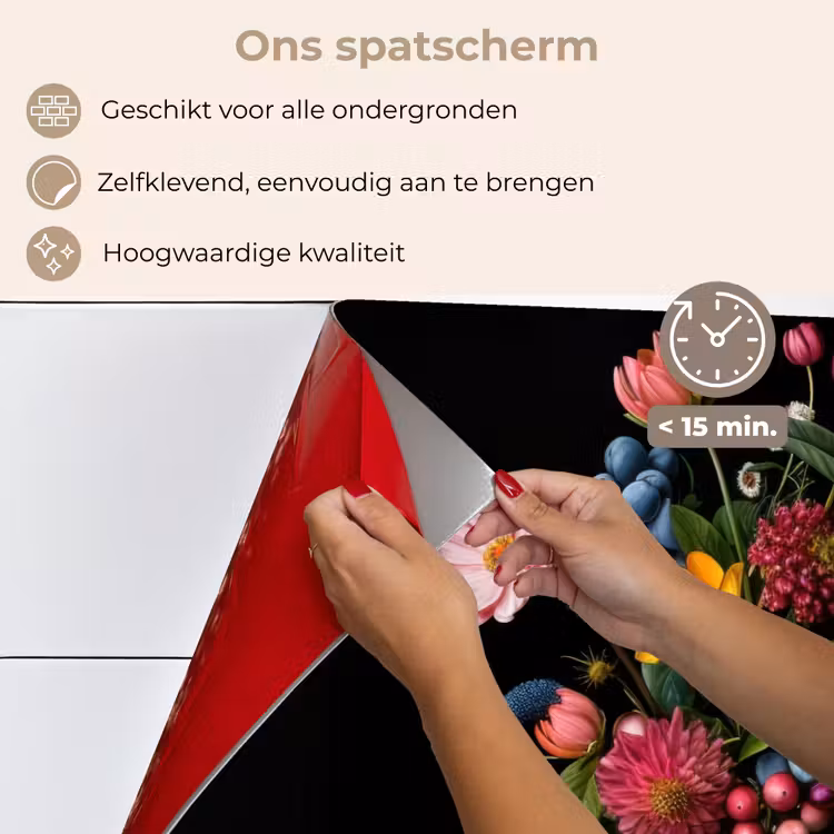 Bloemen - Vrolijk - Vaas keuken achterwand spatscherm klein -spatscherm_NL