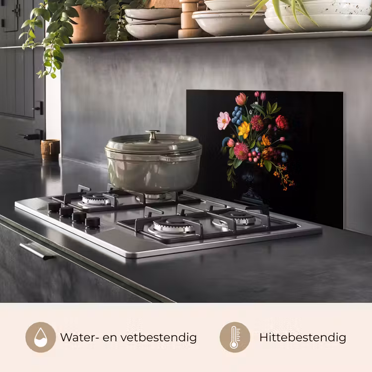 Bloemen - Vrolijk - Vaas keuken achterwand spatscherm klein -usp_NL