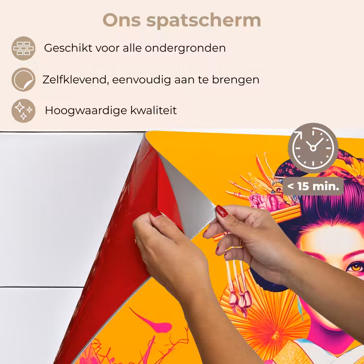 Bloemen - Vrouw - Kimono - Roze keuken achterwand spatscherm klein -spatscherm_NL
