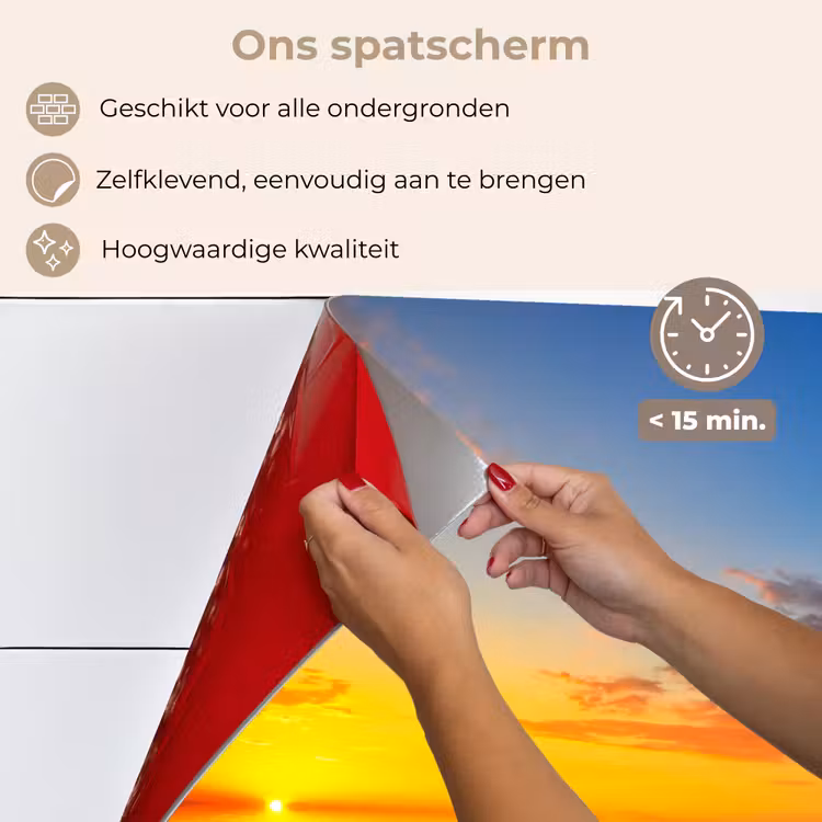 Bloemen - Zonnebloem - Zonsondergang - Nacht - Oranje keuken achterwand spatscherm klein -spatscherm_NL