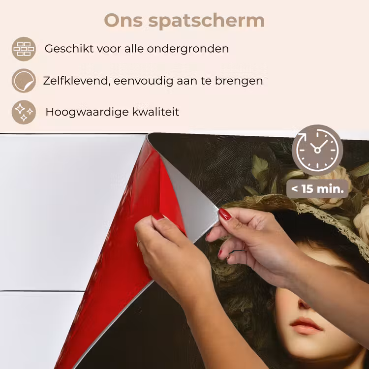 Bloemenhoed - Portret - Vrouw keuken achterwand spatscherm klein -spatscherm_NL
