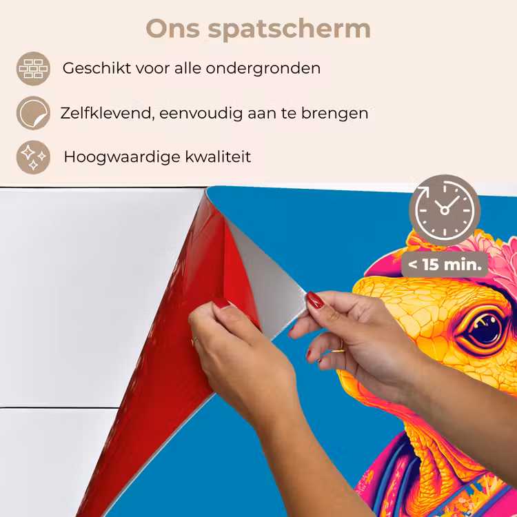 Bloemenkrans - Hagedis - Kimono - Paars keuken achterwand spatscherm klein -spatscherm_NL