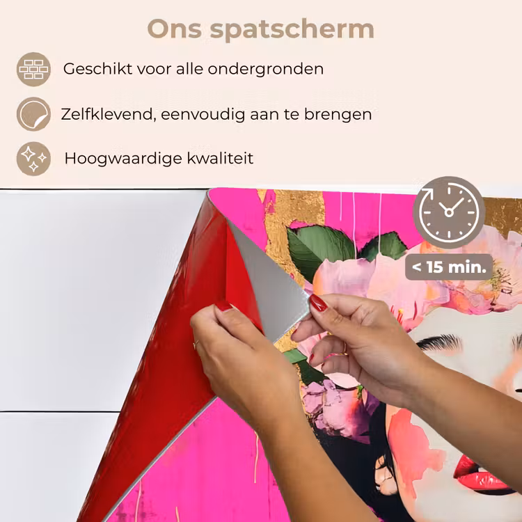 Bloemenkroon - Goud - Vrouw - Portret keuken achterwand spatscherm klein -spatscherm_NL