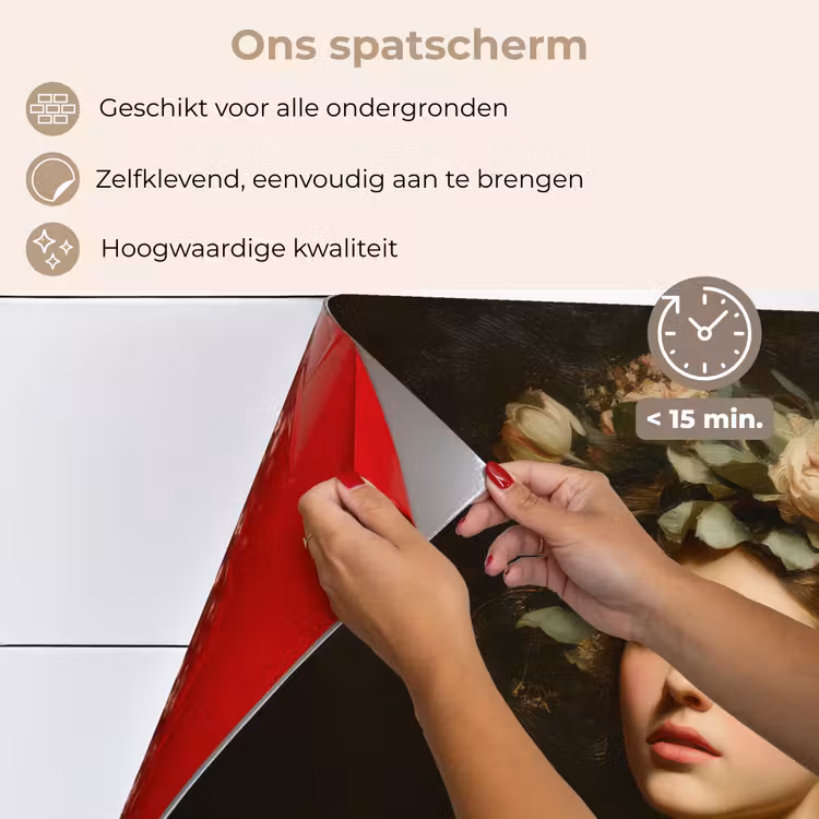 Bloemenstilte - Vrouw - Portret keuken achterwand spatscherm klein -spatscherm_NL