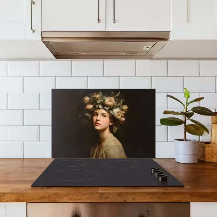 Bloemenstilte - Vrouw - Portret keuken achterwand spatscherm klein -sfeer2