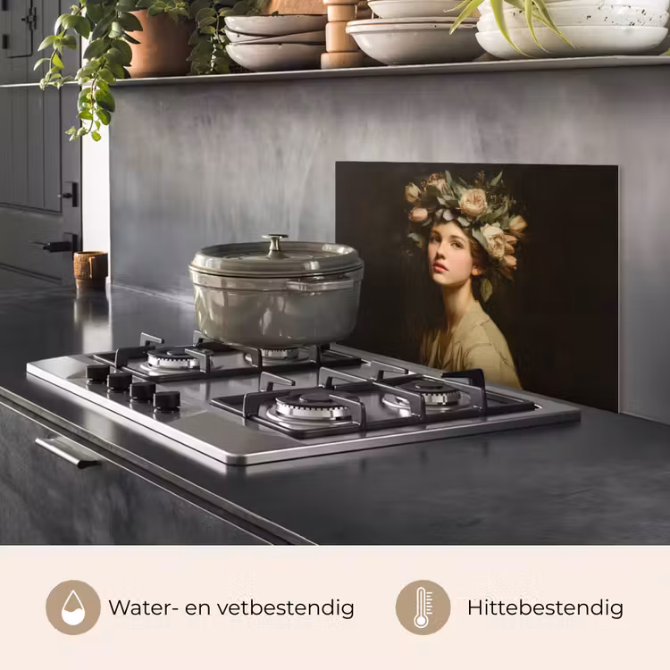 Bloemenstilte - Vrouw - Portret keuken achterwand spatscherm klein -usp_NL