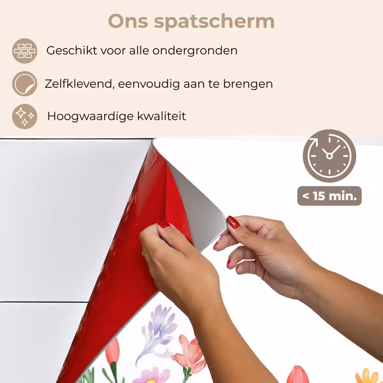 Bloementuin - Kleurrijk - Eieren keuken achterwand spatscherm klein -spatscherm_NL