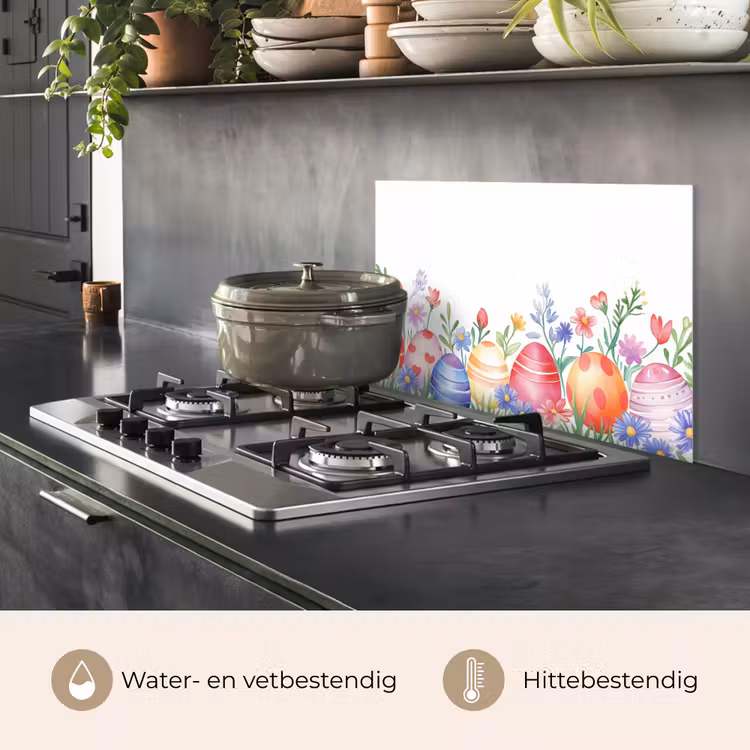 Bloementuin - Kleurrijk - Eieren keuken achterwand spatscherm klein -usp_NL