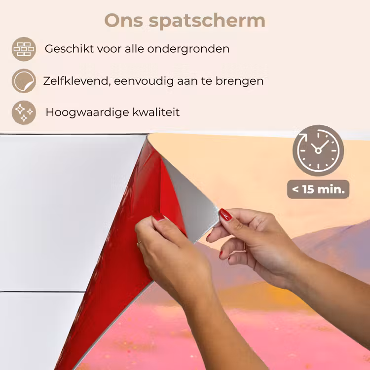 Bloemenweide - Heuvels - Silhouet - Roze keuken achterwand spatscherm klein -spatscherm_NL