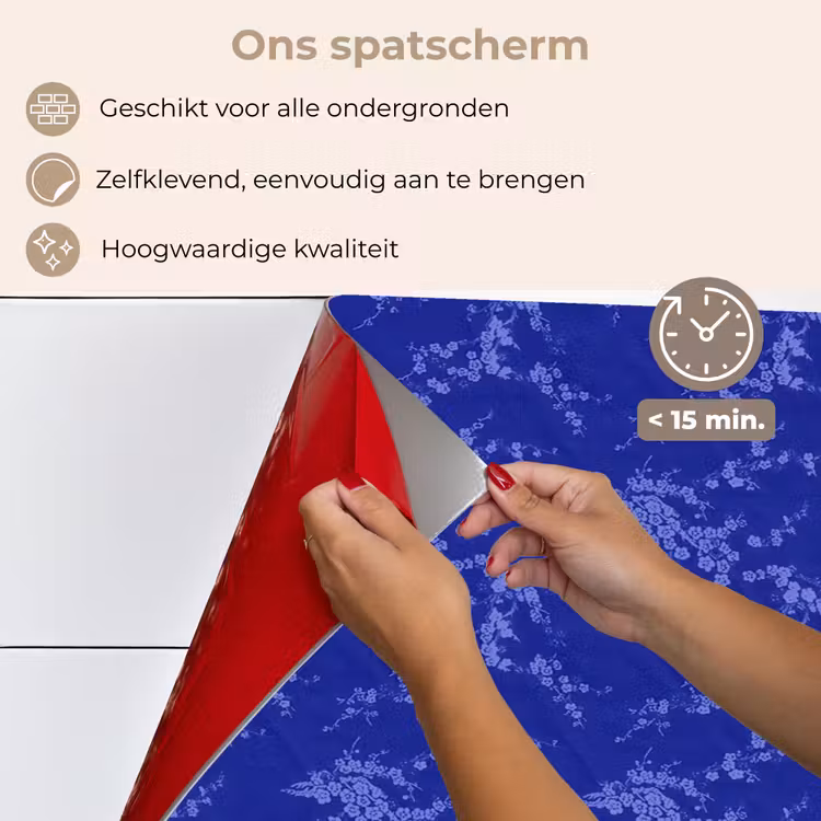 Bloesem - Bloemen - Blauw keuken achterwand spatscherm klein 900 -spatscherm_NL