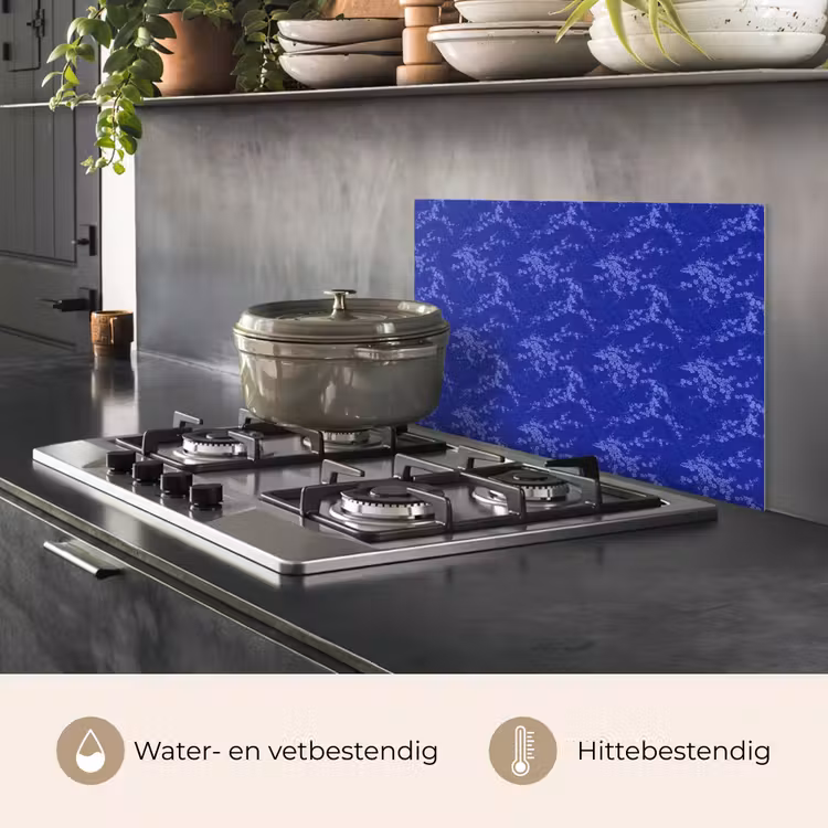 Bloesem - Bloemen - Blauw keuken achterwand spatscherm klein 900 -usp_NL