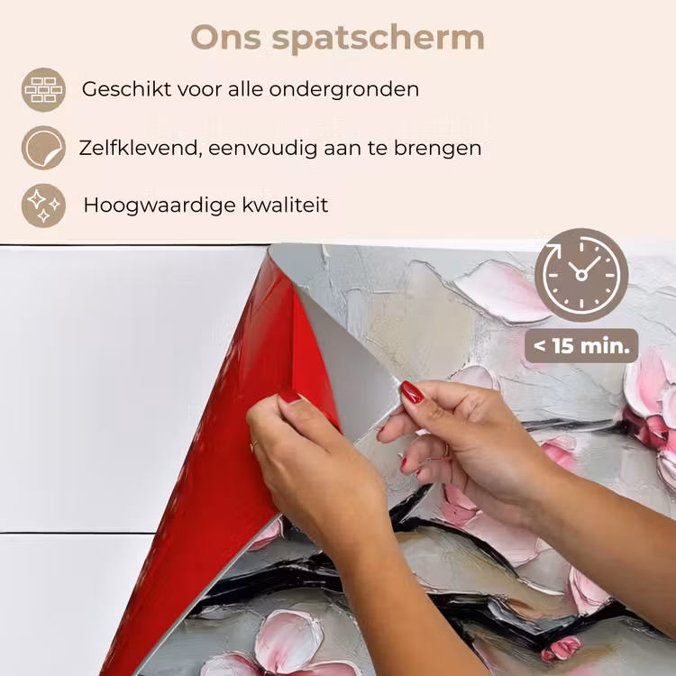 Bloesem - Kunstzinnig - Roze - Sakura keuken achterwand spatscherm klein -spatscherm_NL