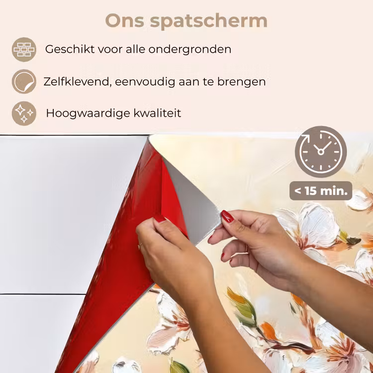 Bloesemtakken - Schilderachtig - Roze keuken achterwand spatscherm klein -spatscherm_NL