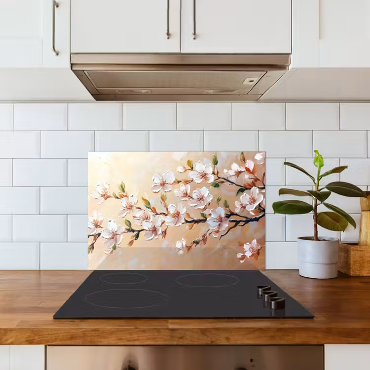 Bloesemtakken - Schilderachtig - Roze keuken achterwand spatscherm klein -sfeer2